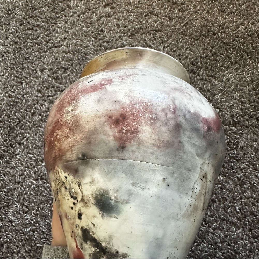 Handmade Beige Brown Southwest Inspired Pottery Vase Signed Unique - Picture 3 of 7